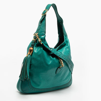 Gucci Green Leather Jackie Hobo
