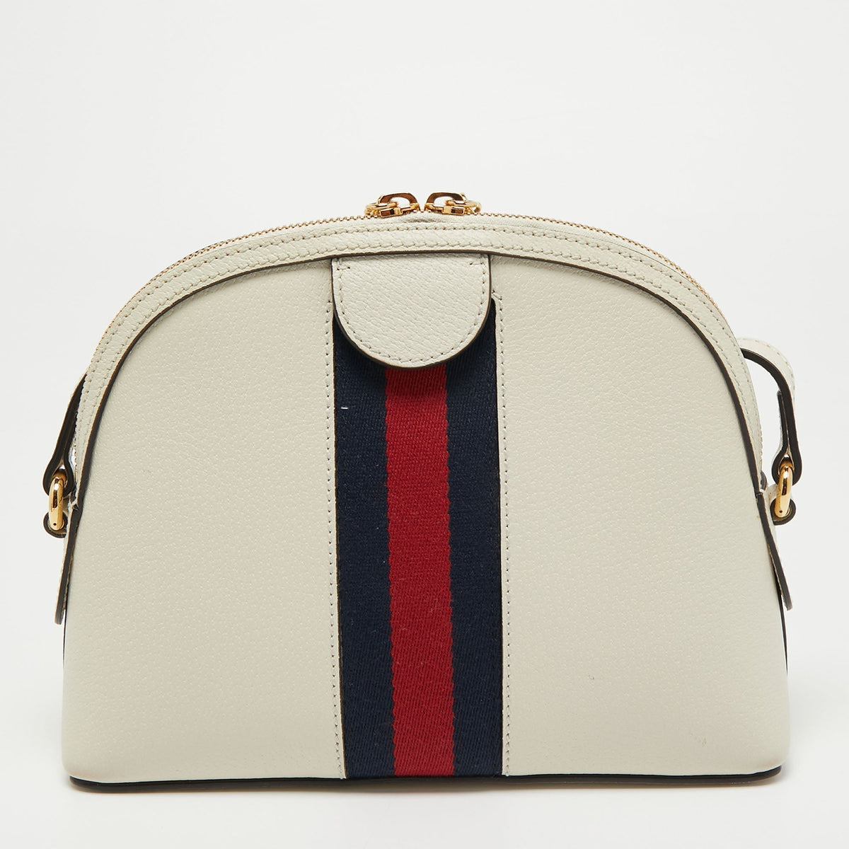Gucci White Leather Small Ophidia Shoulder Bag