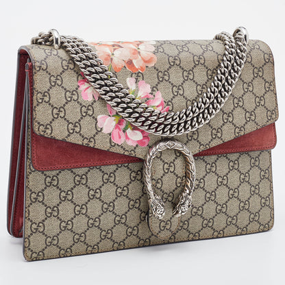 Gucci Multicolor GG Supreme Canvas and Suede Blooms Medium Dionysus Shoulder Bag