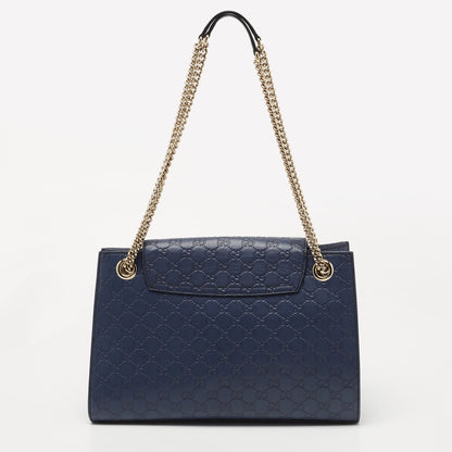 Gucci Purple Guccissima Leather Large Emily Chain Shoulder Bag