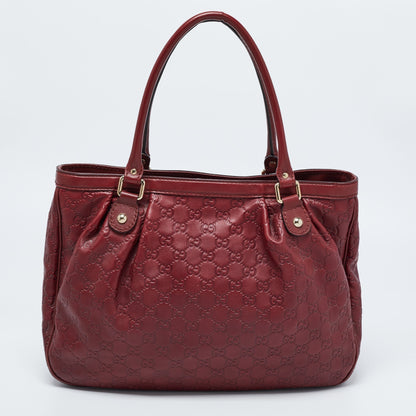 Gucci Red Guccissima Leather Sukey Tote