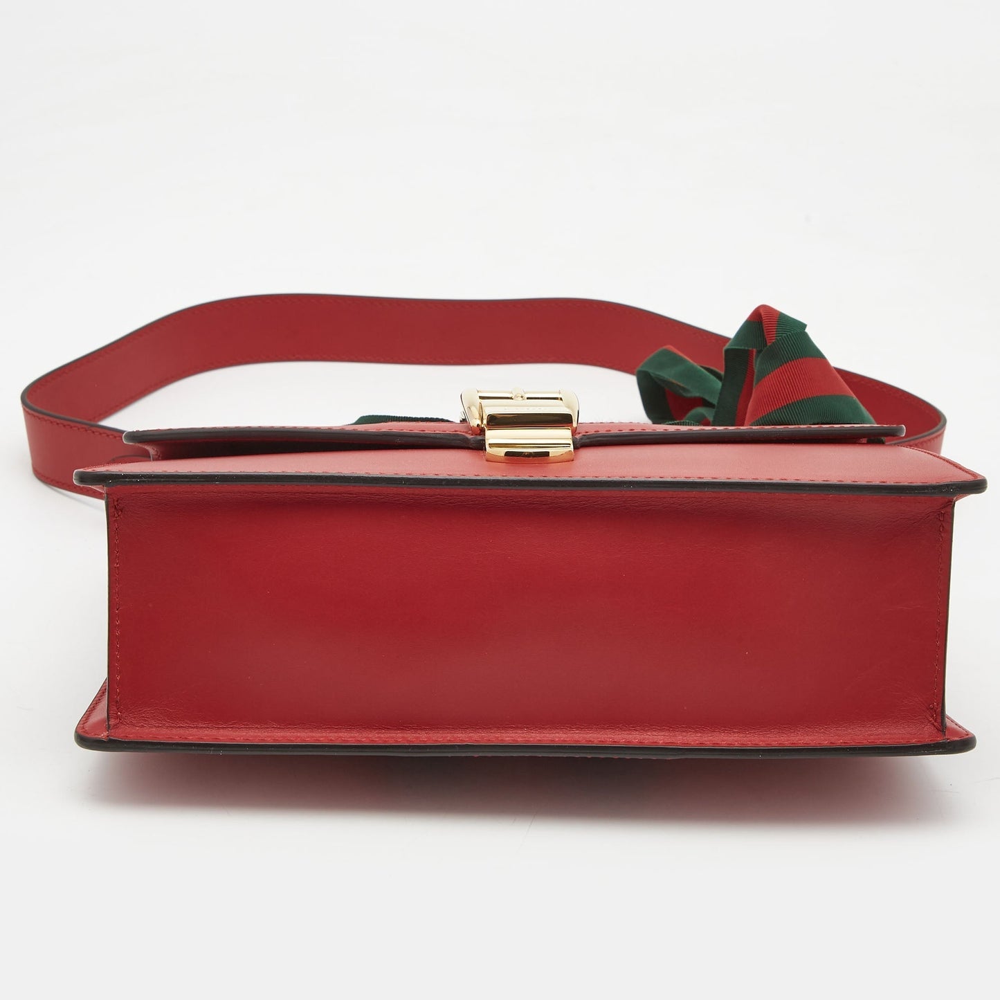 Gucci Red Leather Small Web Sylvie Shoulder Bag