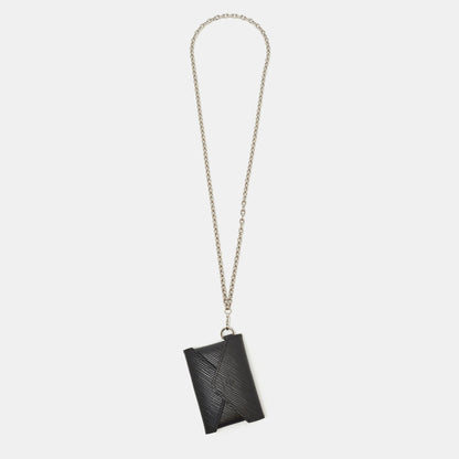 LOUIS VUITTON Black Epi Leather LV Pop Kirigami Necklace
