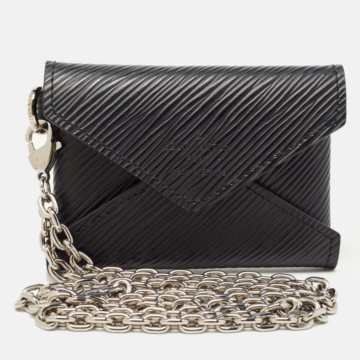 LOUIS VUITTON Black Epi Leather LV Pop Kirigami Necklace