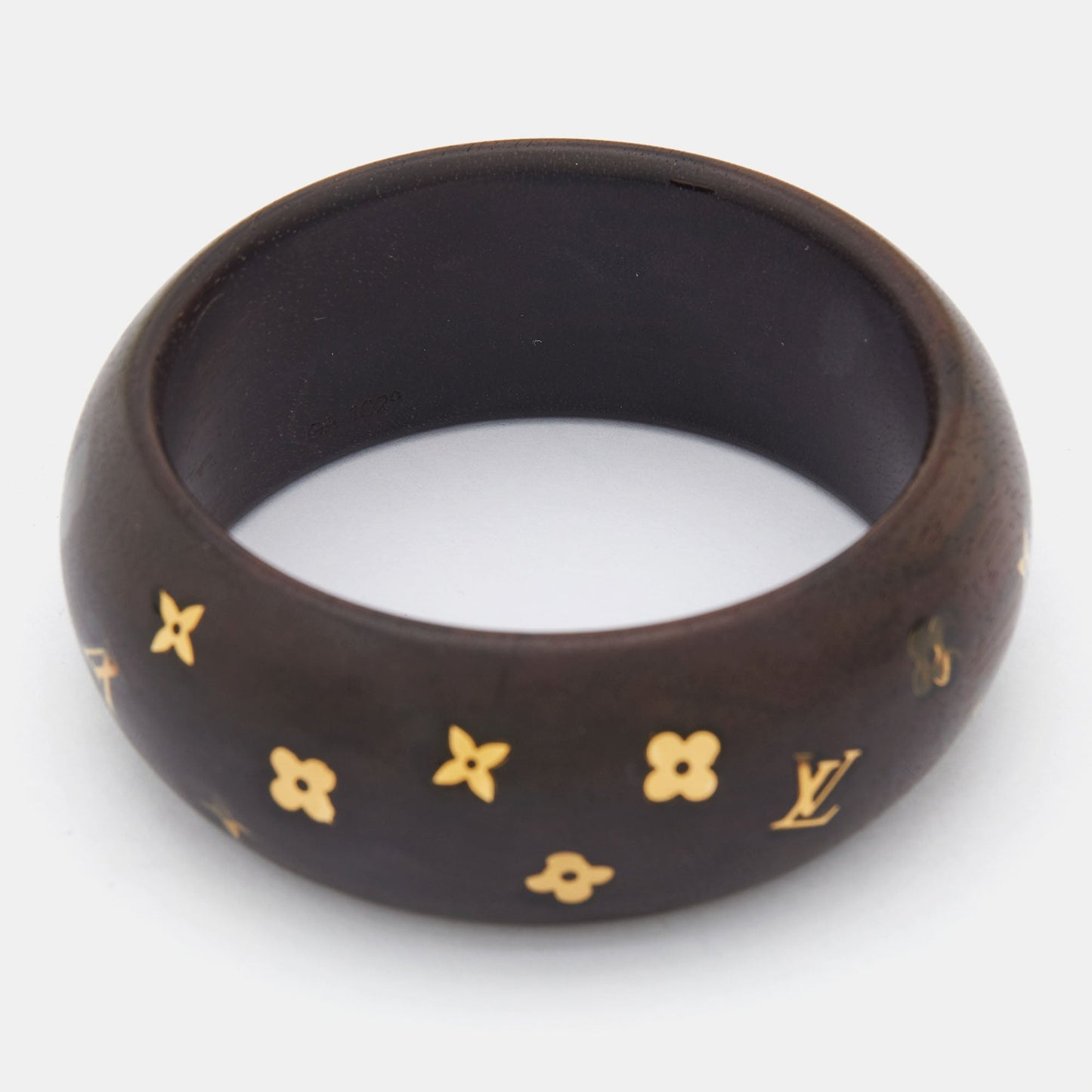 LOUIS VUITTON Dark Brown Wood Sylvania Bangle Bracelet