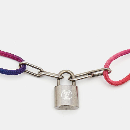 LOUIS VUITTON Silver Lockit X Virgil Abloh Cord Titanium Bracelet