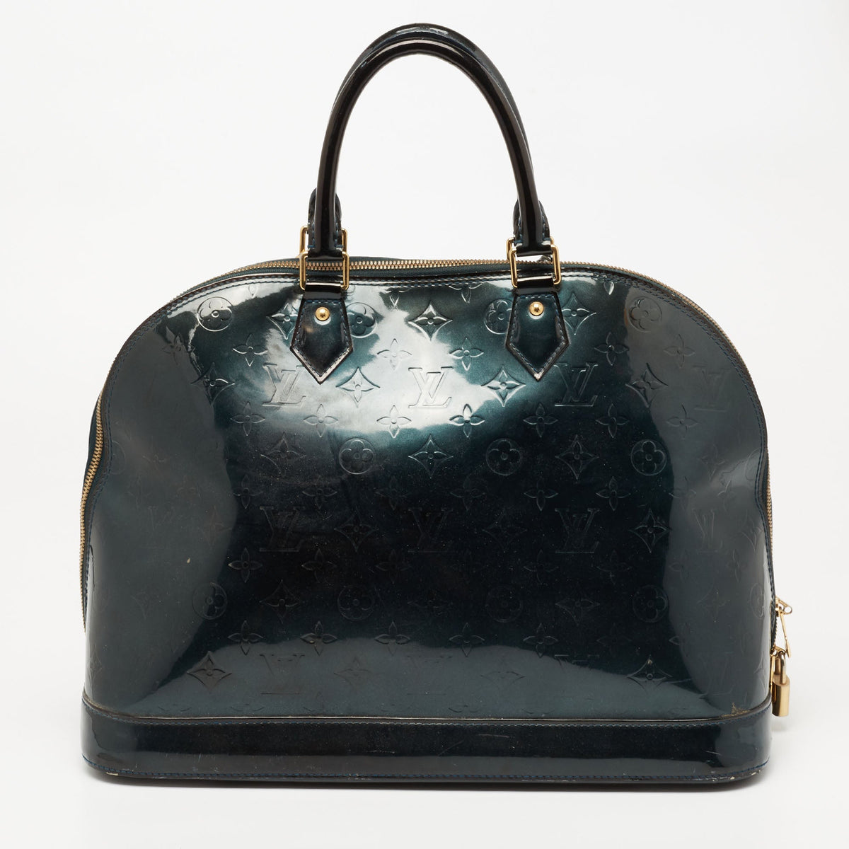 Louis Vuitton Blue Nuit Monogram Vernis Alma GM Bag