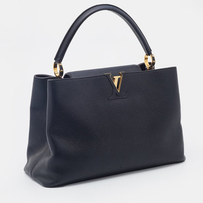 Louis Vuitton Black Taurillon Leather Capucines GM Bag