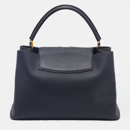 Louis Vuitton Black Taurillon Leather Capucines GM Bag