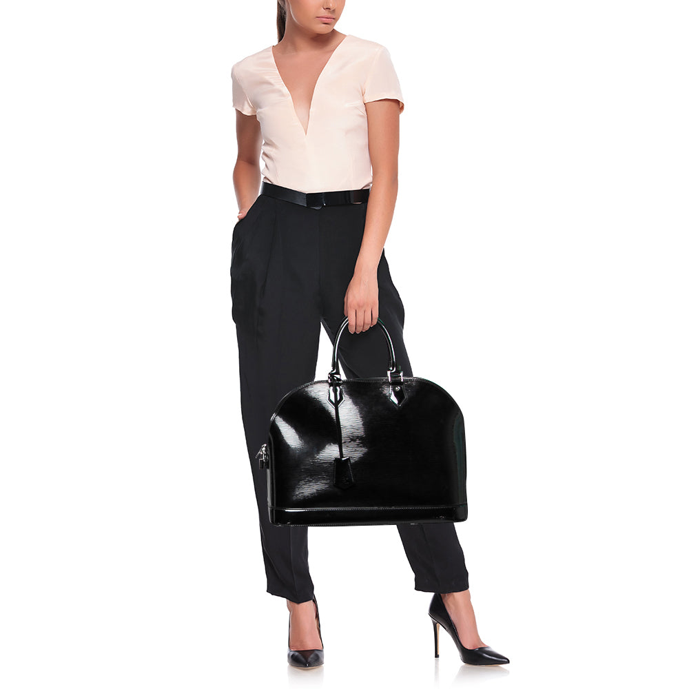 Louis Vuitton Black Electric Epi Leather Alma GM Bag