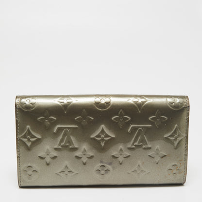 Louis Vuitton Gris Art Deco Monogram Vernis Sarah Wallet