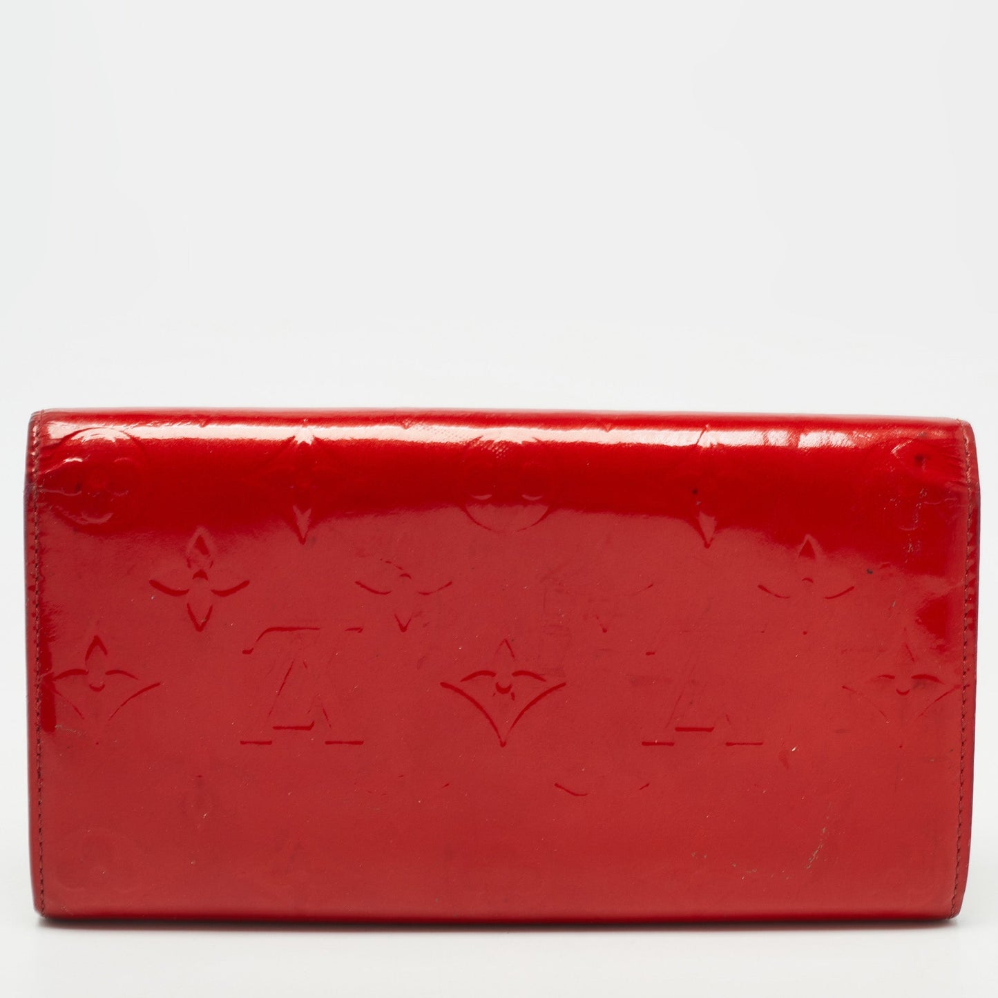 LOUIS VUITTON Red Monogram Vernis Sarah Wallet