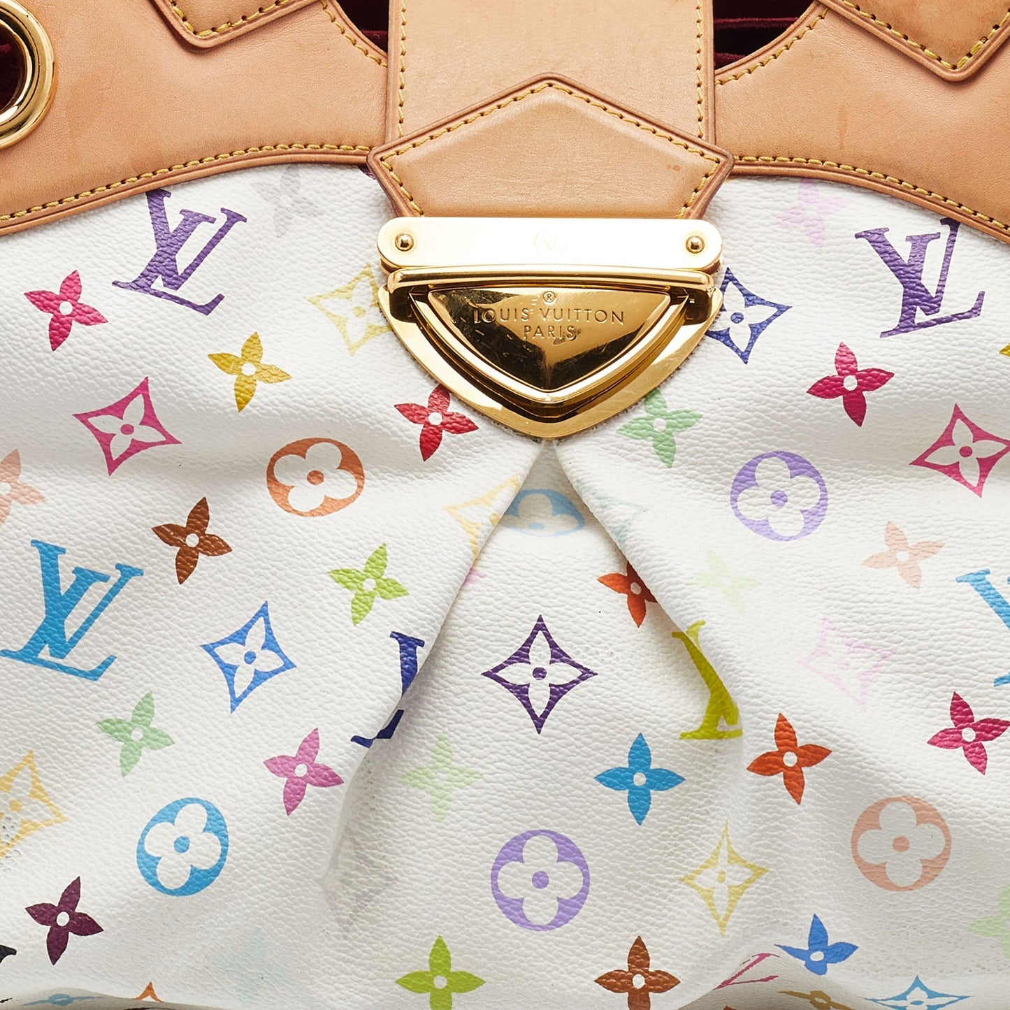 LOUIS VUITTON White Multicolor Monogram Canvas Ursula Bag