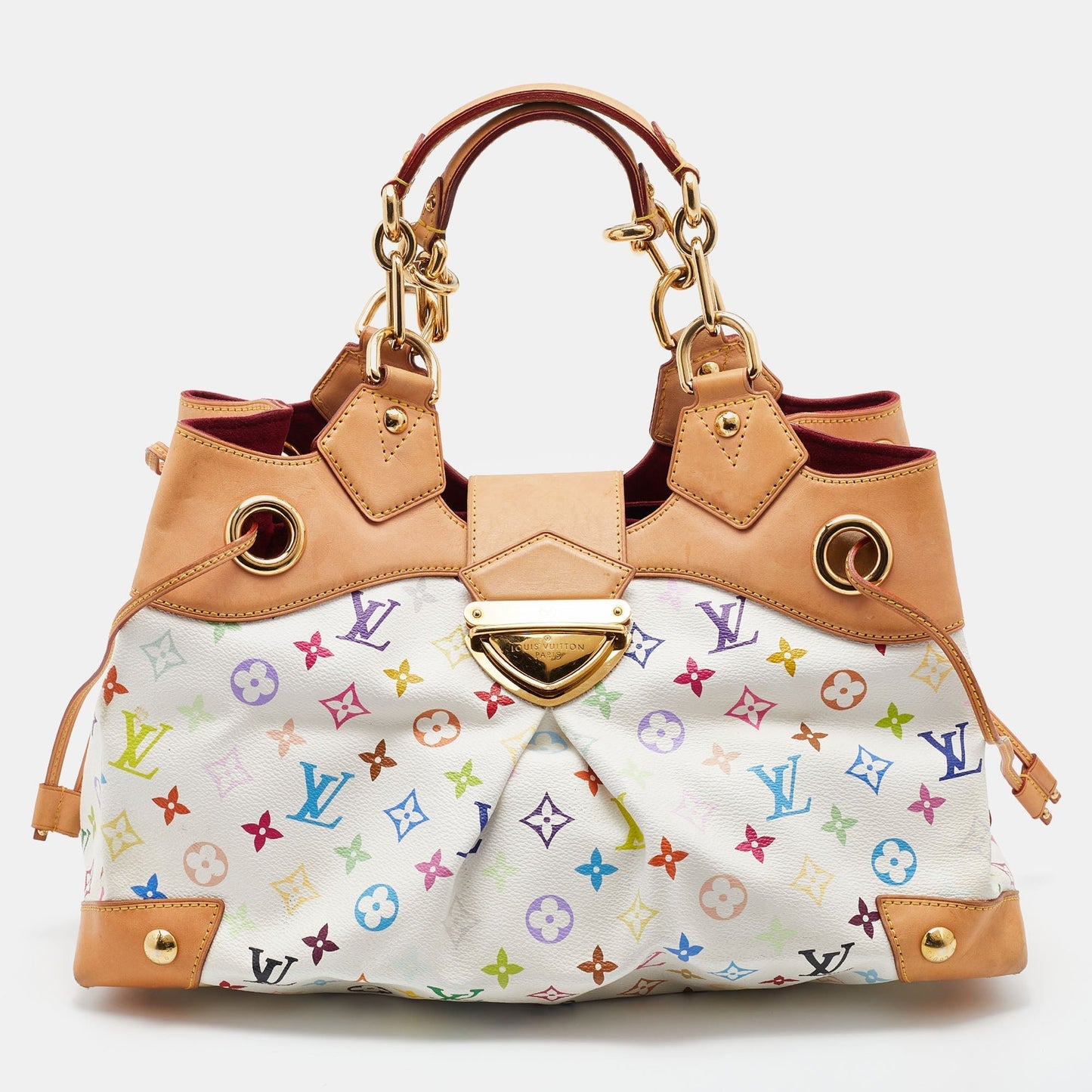 LOUIS VUITTON White Multicolor Monogram Canvas Ursula Bag