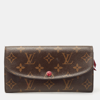 LOUIS VUITTON Fuchsia Monogram Canvas Emilie Wallet