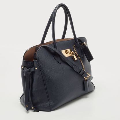 LOUIS VUITTON Blue Marine Leather Milla MM Bag