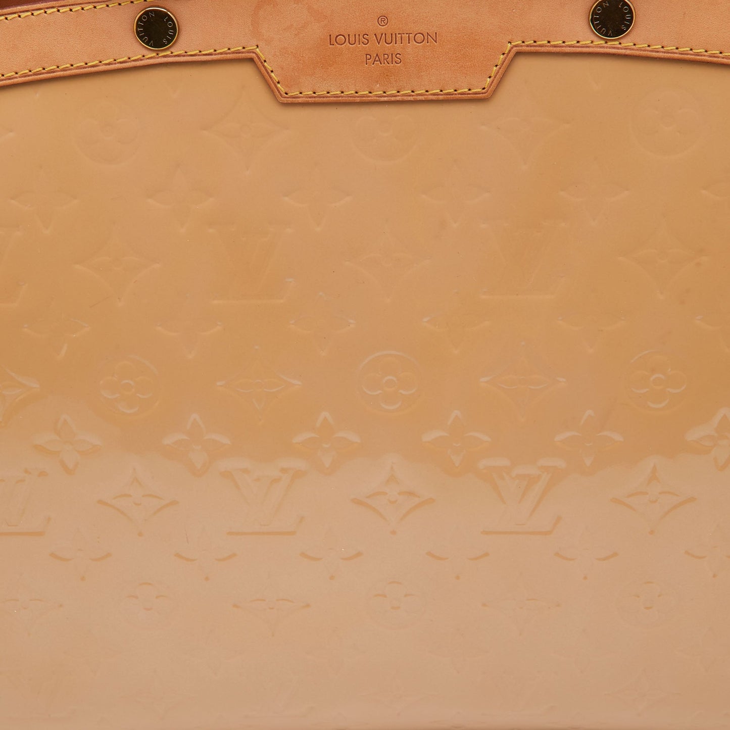 LOUIS VUITTON Rose Florentine Monogram Vernis Brea GM Bag