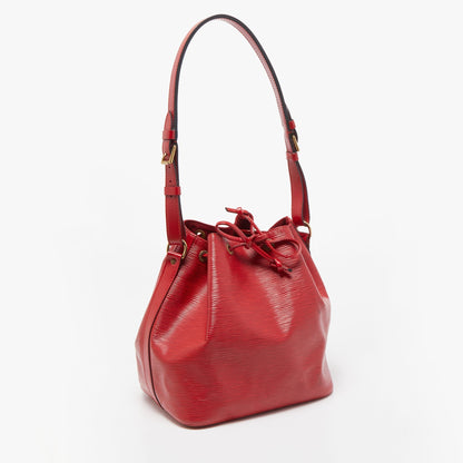 LOUIS VUITTON Red Epi Leather Petit Noe Bag