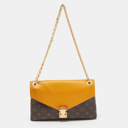 LOUIS VUITTON Safran Monogram Canvas Pallas Chain Bag