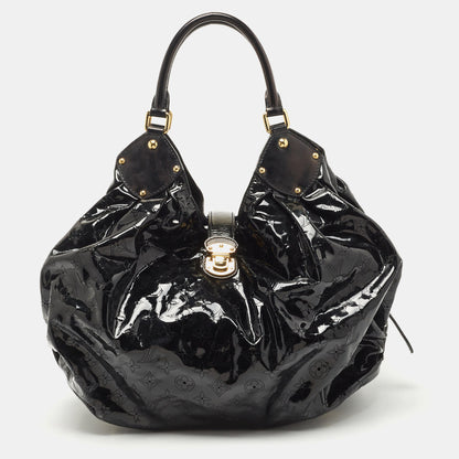 LOUIS VUITTON Black Mahina Patent Leather Limited Edition Surya XL Bag