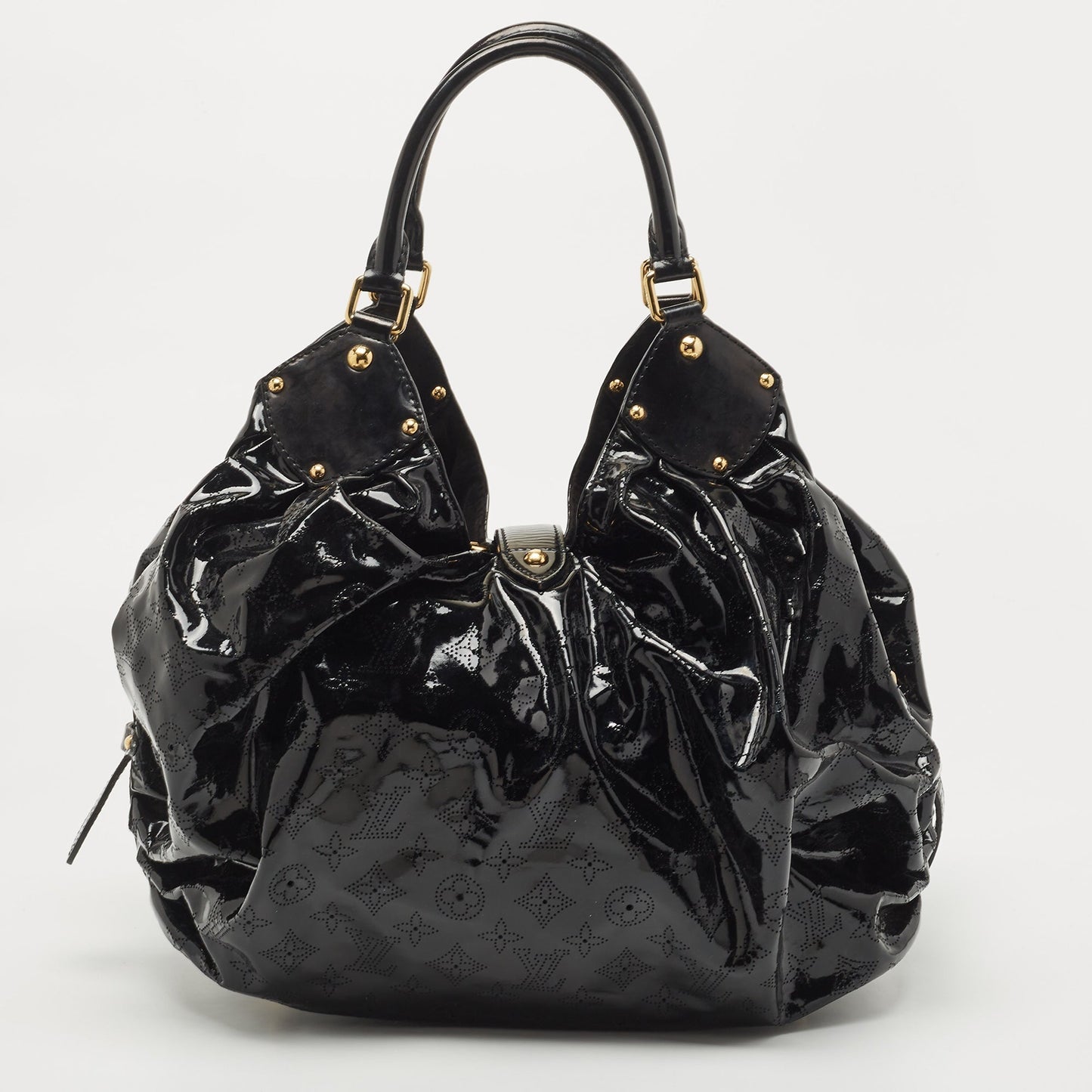 LOUIS VUITTON Black Mahina Patent Leather Limited Edition Surya XL Bag