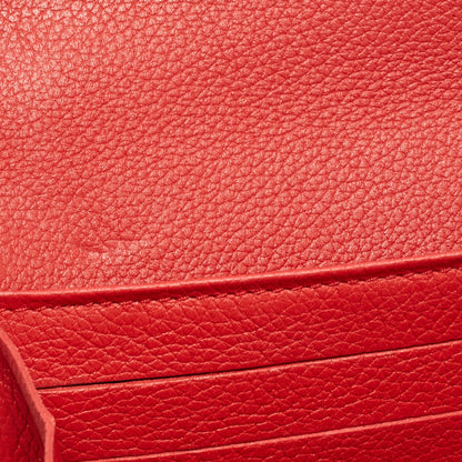 LOUIS VUITTON Red Leather Lockme II Wallet