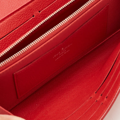 LOUIS VUITTON Red Leather Lockme II Wallet