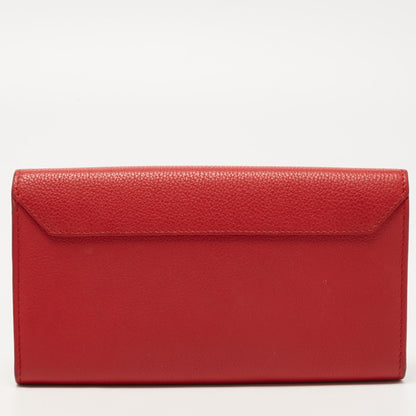 LOUIS VUITTON Red Leather Lockme II Wallet