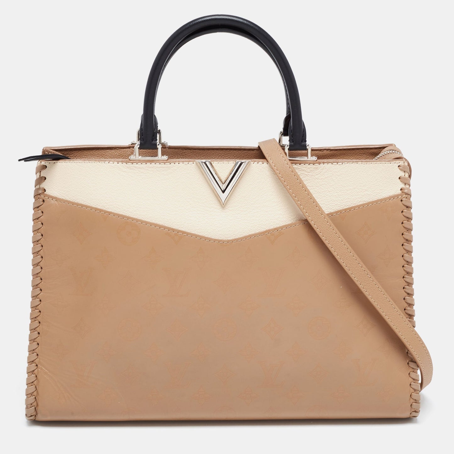 LOUIS VUITTON Tri Color Leather Monogram Very Zipped Bag