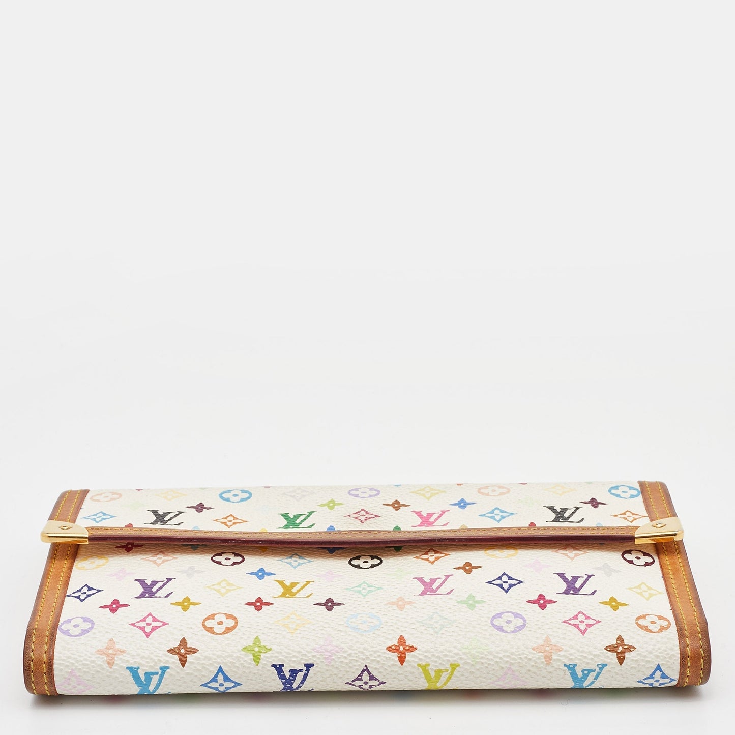 LOUIS VUITTON White Monogram Multicolored Canvas Porte Tresor International Wallet