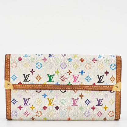 LOUIS VUITTON White Monogram Multicolored Canvas Porte Tresor International Wallet