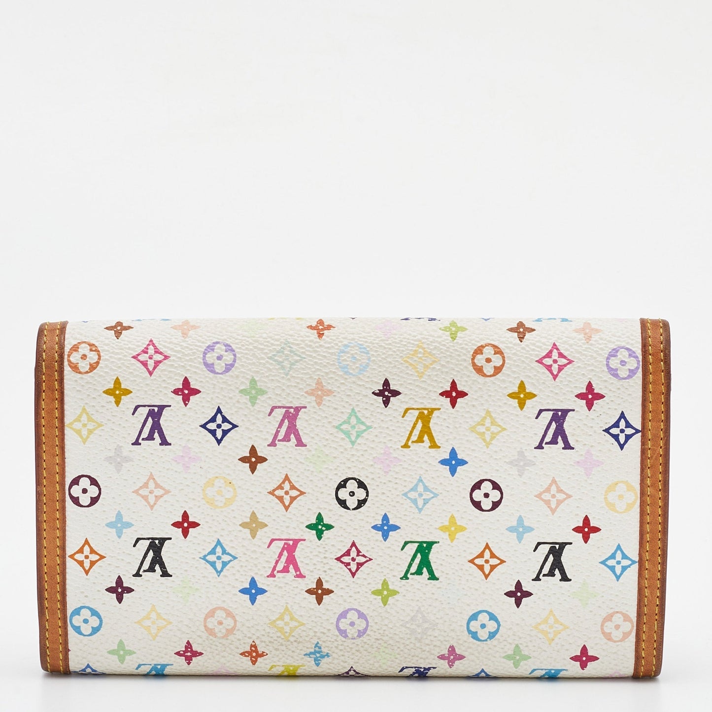 LOUIS VUITTON White Monogram Multicolored Canvas Porte Tresor International Wallet