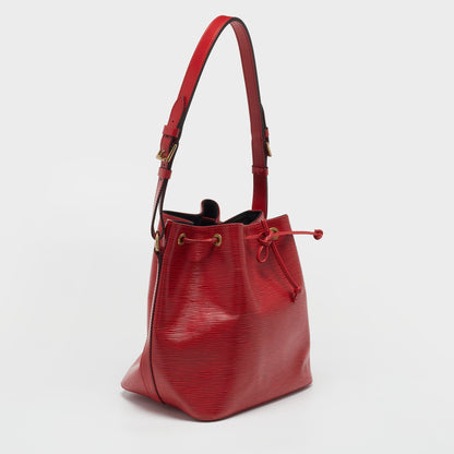 LOUIS VUITTON Red Epi Leather Petit Noe Bag