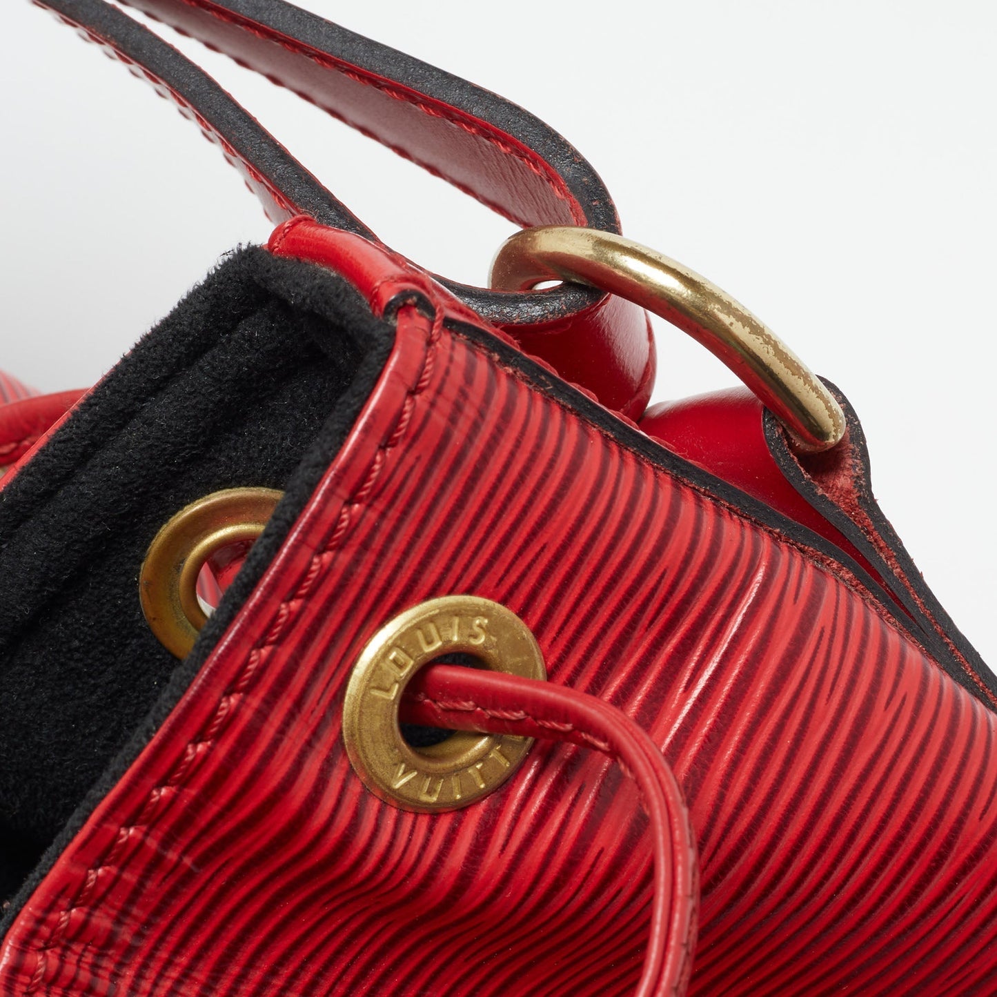 LOUIS VUITTON Red Epi Leather Petit Noe Bag