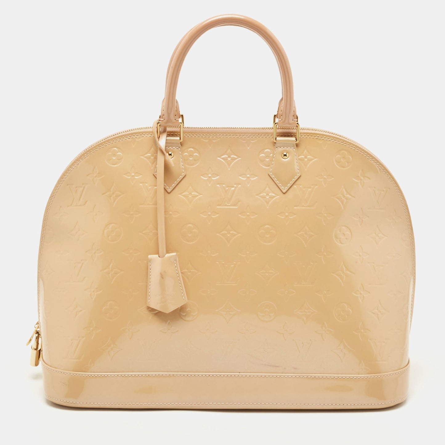 LOUIS VUITTON Rose Florentine Monogram Vernis Alma GM Bag