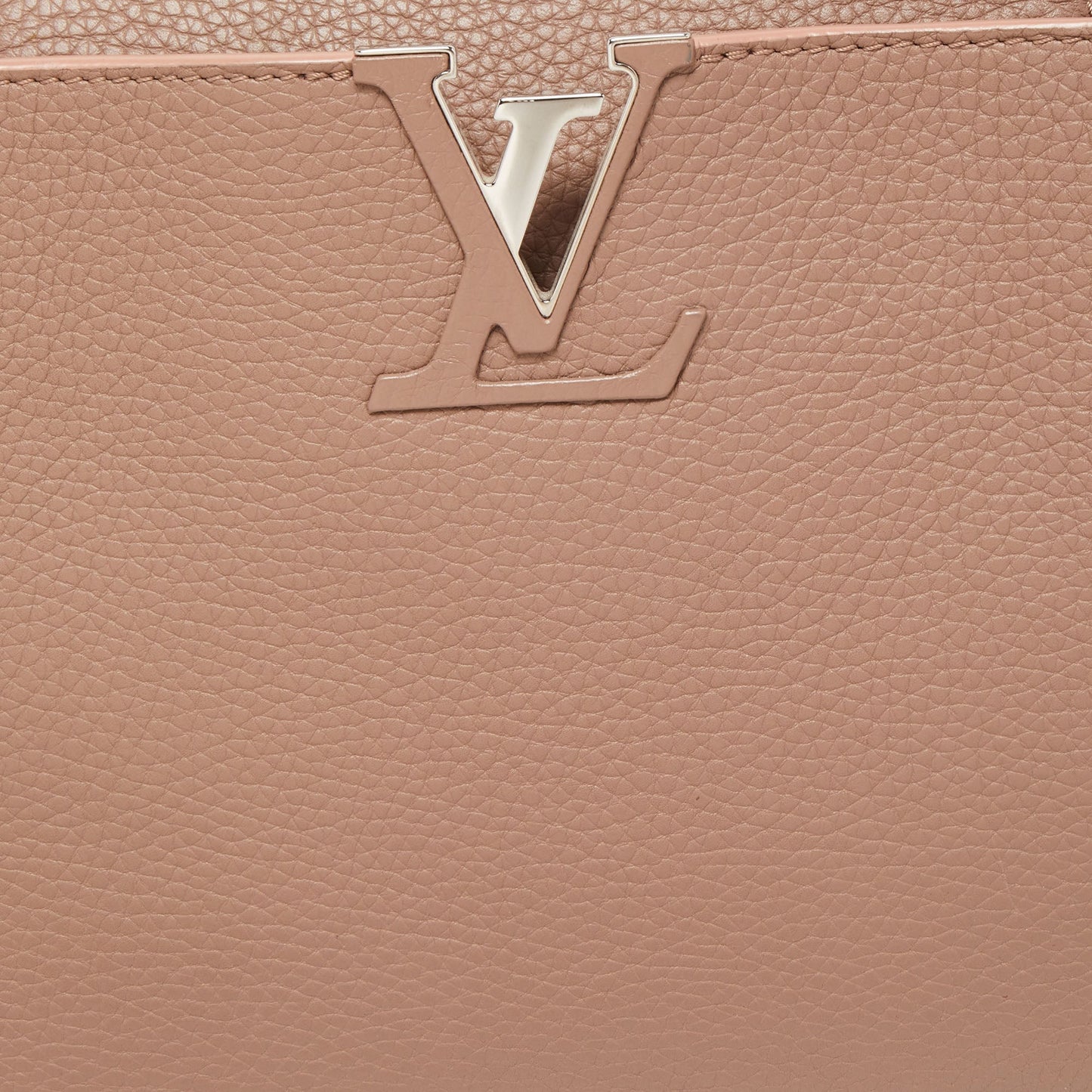 LOUIS VUITTON Old Rose Leather Capucines MM Bag