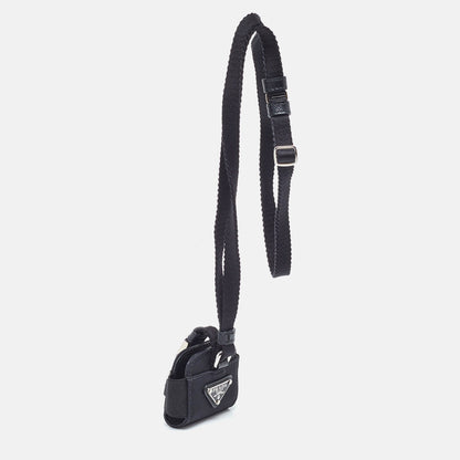 PRADA Black Nylon Airpods Pro Case with Adjustable Strap