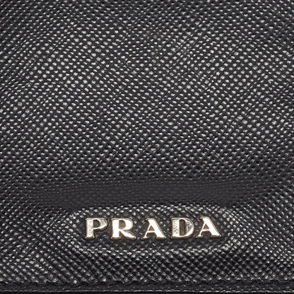 PRADA Black Saffiano Leather Badge Holder