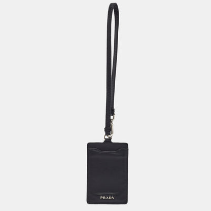 PRADA Black Saffiano Leather Badge Holder