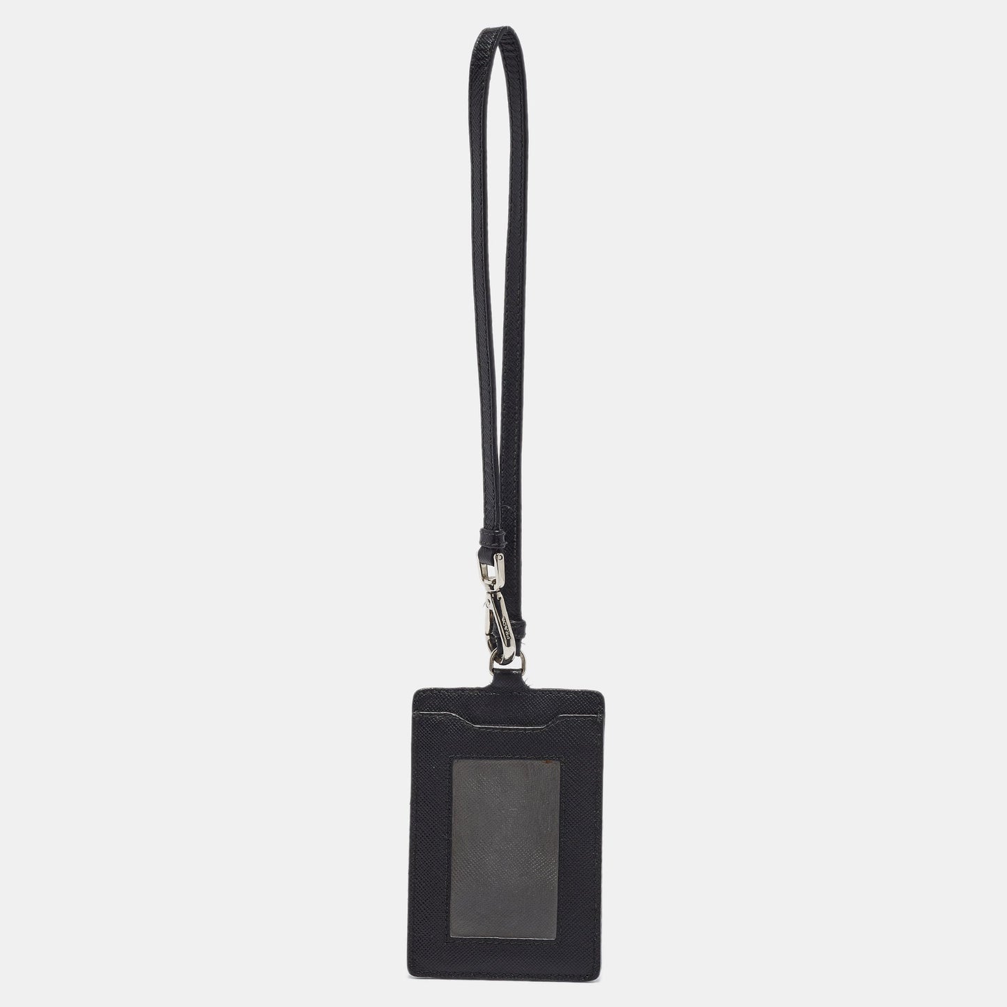 PRADA Black Saffiano Leather Badge Holder