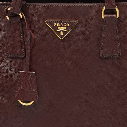 PRADA Burgundy Saffiano Lux Leather Executive Galleria Tote