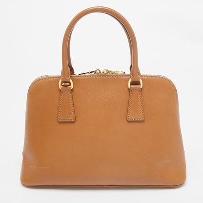 PRADA Brown Saffiano Lux Leather Medium Promenade Bag