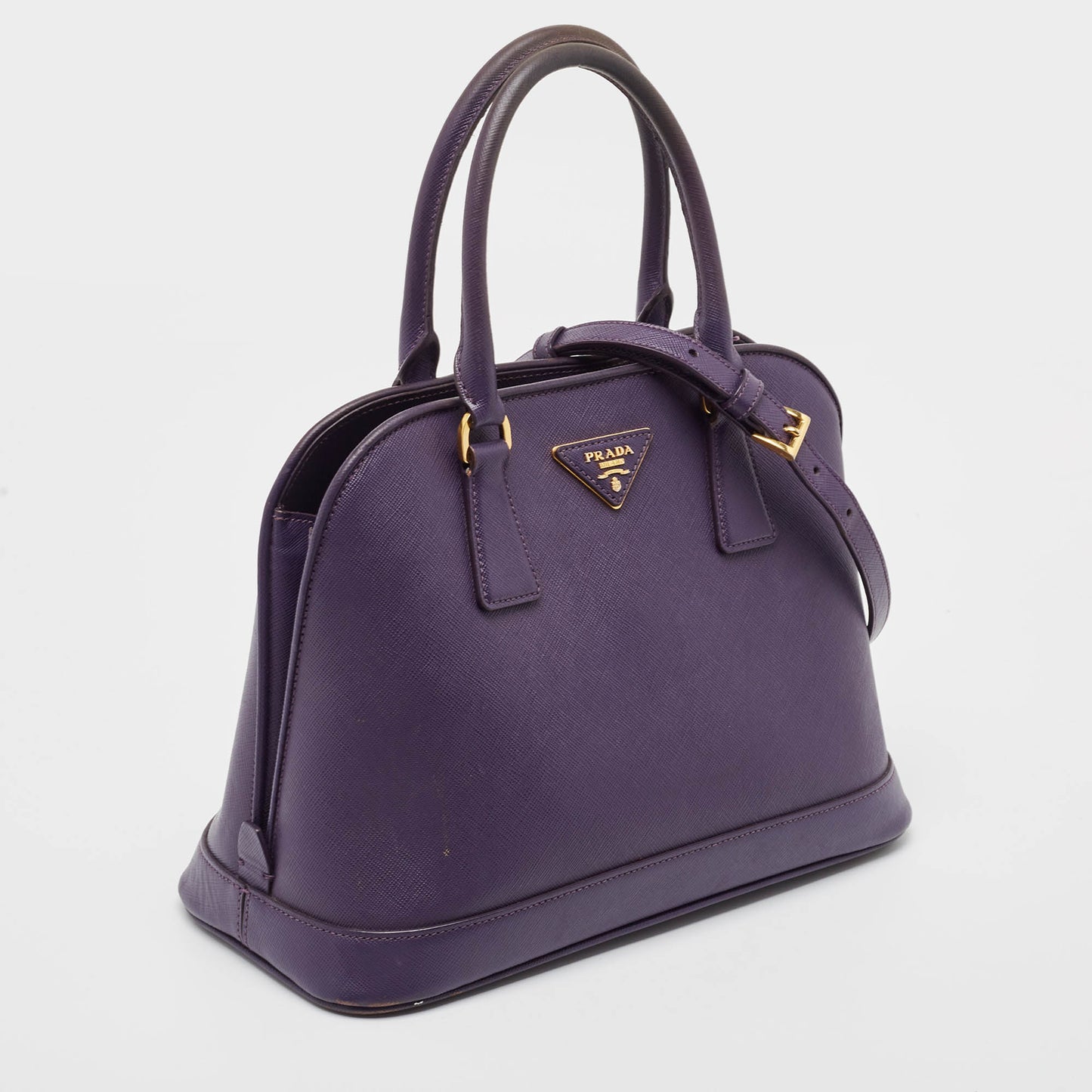 PRADA Purple Saffiano Lux Leather Medium Promenade Satchel