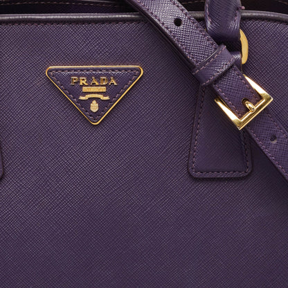 PRADA Purple Saffiano Lux Leather Medium Promenade Satchel