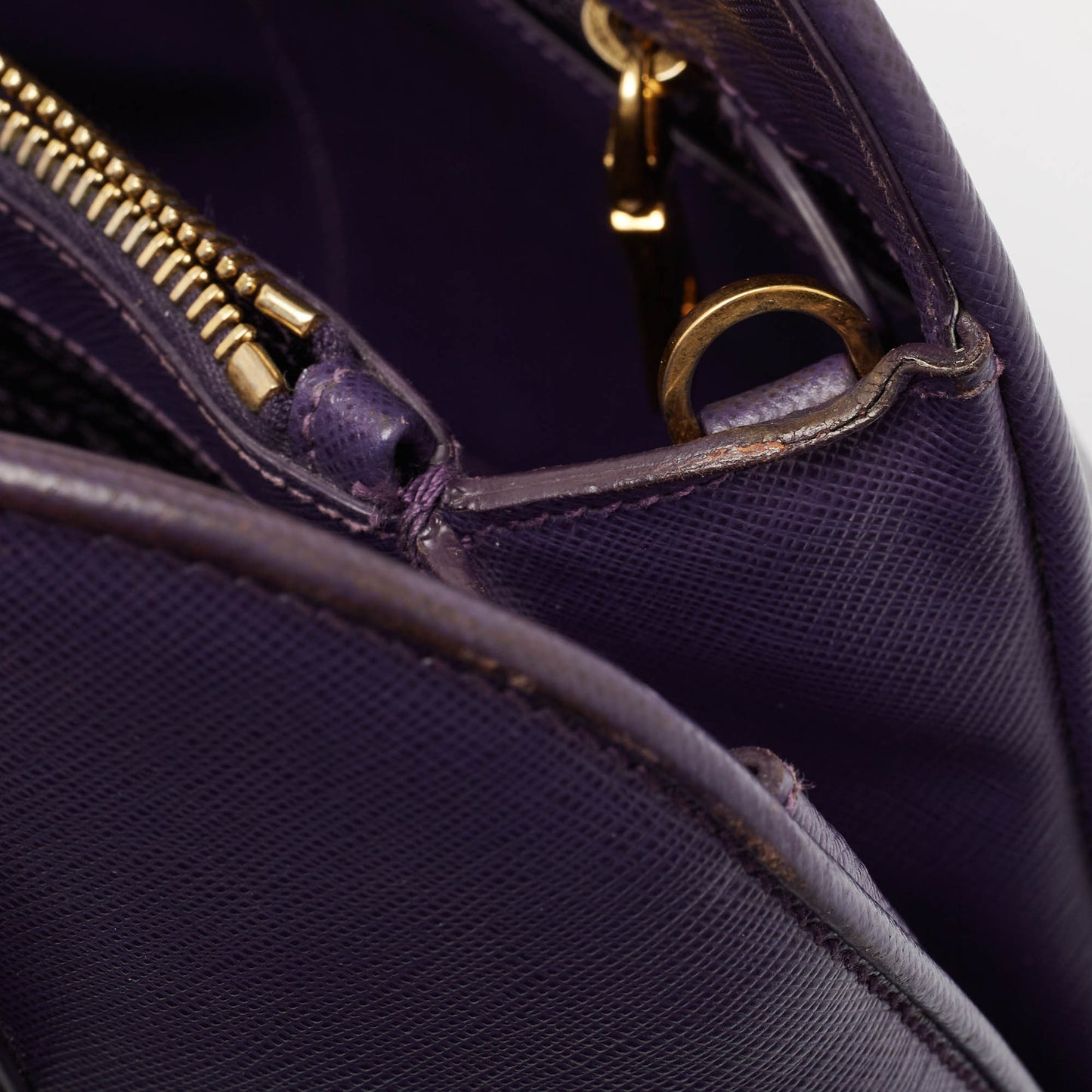 PRADA Purple Saffiano Lux Leather Medium Promenade Satchel