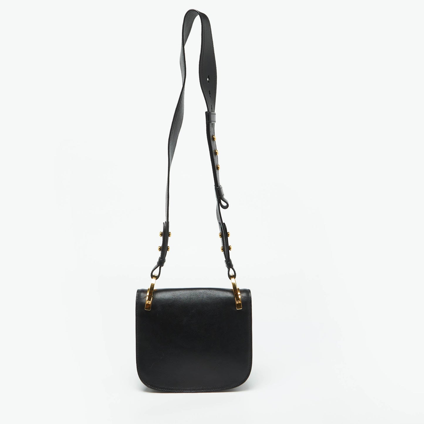 PRADA Black Leather City Calf Pionnire Saddle Shoulder Bag