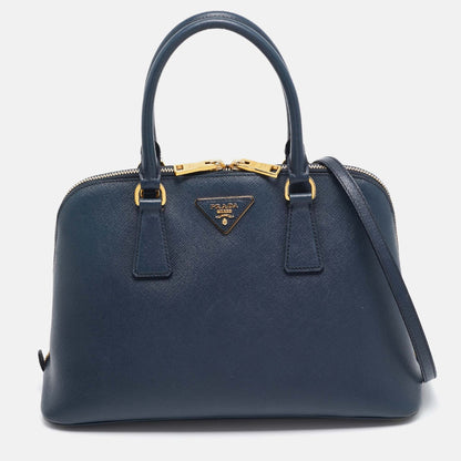 PRADA Navy Blue Saffiano Lux Leather Medium Promenade Bag