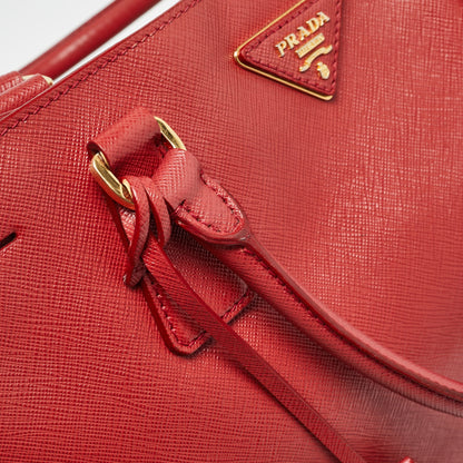 PRADA Red Saffiano Lux Leather Large Galleria Tote