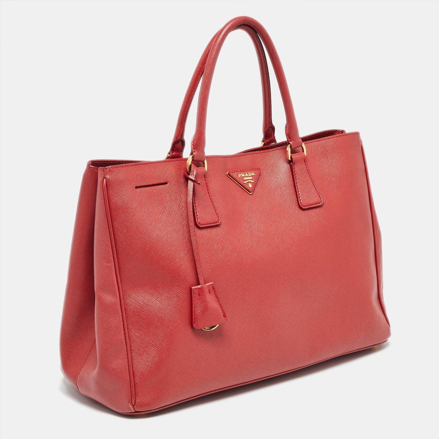 PRADA Red Saffiano Lux Leather Large Galleria Tote