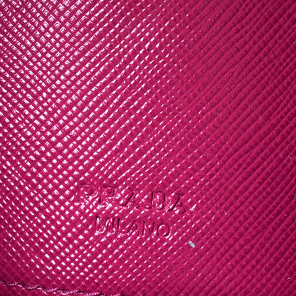 Prada Pink Saffiano Leather Envelope Wallet